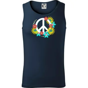 Peace symbol abstraktní - Tílko pánské Core - XL ( Námořní modrá (téměř černá) )