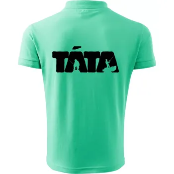 Pánská košile Táta nápis - rybář - Polokošile pánská Pique Polo 203 - 4XL ( Mátová )