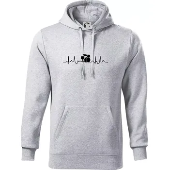 Pánská mikina Bicí EKG - Mikina pánská Cape s kapucí - M ( Světlešedý Melír )