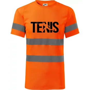 Pánské oblečení Tenis nápis silueta - Triko reflexní - HV PROTECT - L ( Neonově oranžová )