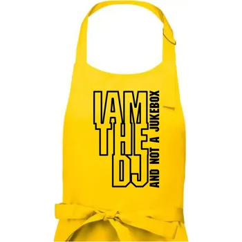 Kuchyňská zástěra Iam the dj and not a jukebox na výšku - Pánská zástěra na vaření - Univerzální velikost ( Žlutá )
