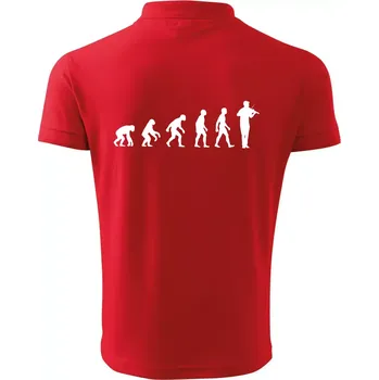 Pánská košile Evoluce houslista - Polokošile pánská Pique Polo 203 - 5XL ( Červená )