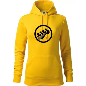Dámská mikina Kytara kruh - Mikina dámská Cape s kapucí - M ( Žlutá )
