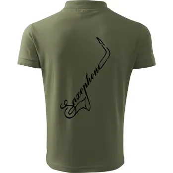Pánská košile Saxophone nápis - Polokošile pánská Pique Polo 203 - 5XL ( Khaki )