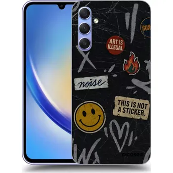 Pouzdro na mobilní telefon Picasee silikonový průhledný obal pro Samsung Galaxy A34 5G A346B - STICKERS x TAGS