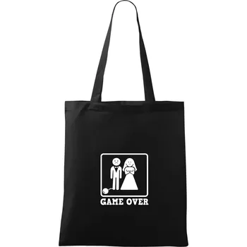 Game Over rozlučka - Taška bavlněná - 42 x 38 cm ( Černá )