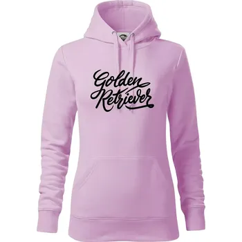 Dámská mikina Golden retriever - nápis okrasný - Mikina dámská Cape s kapucí - XS ( Orchid )