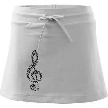 Dámská sukně Houslový klíč z not - Sportovní sukně - two in one - XL ( Bílá )