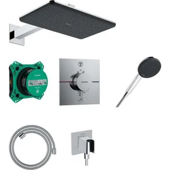 Sprchový set HANSGROHE - Raindance Alive Q Sprchový set s termostatem pod omítku, s tělesem, 21x34 cm, 3 proudy, chrom 24620000
