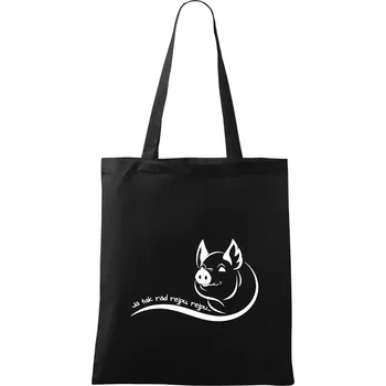 Prasátko - Já tak rád rejpu, rejpu - Taška bavlněná - 42 x 38 cm ( Černá )