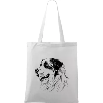 Bernský salašnický pes černá kresba - Taška bavlněná - 42 x 38 cm ( Bílá )