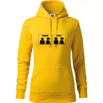 Dámská mikina Problém - Music - Mikina dámská Cape s kapucí - 2XL ( Žlutá )