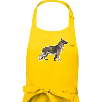 Kuchyňská zástěra Německý ovčák - hnědý kreslený - Pánská zástěra na vaření - Univerzální velikost ( Žlutá )