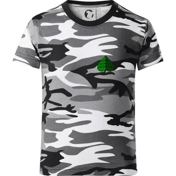 Chlapecké tričko Prší - Zelený - prso - Dětské maskáčové triko - 146 cm/10 let ( Šedý maskáč )