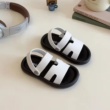 Chlapecké sandály Dětské sandály s měkkou podrážkou a suchým zipem Barva: Bílá, Velikost: 30