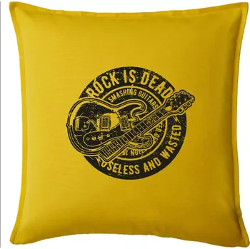Polštář Rock Is Dead 1 - Polštář 50x50 - 50x50 - Pouze potah ( Žlutá )