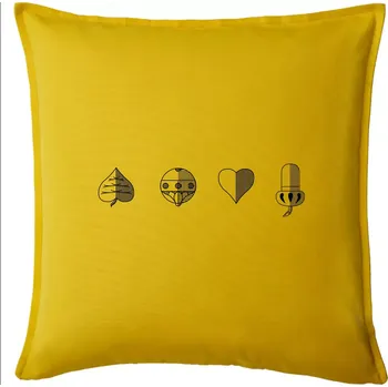 Polštář Prší - barvy hracích karet - Polštář 50x50 - 50x50 - Pouze potah ( Žlutá )