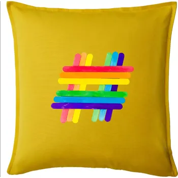 Polštář LGBT hashtag - Polštář 50x50 - 50x50 - Pouze potah ( Žlutá )