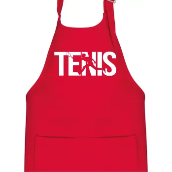 Kuchyňská zástěra Tenis nápis silueta - Dětská zástěra na vaření - Univerzální velikost ( Červená )