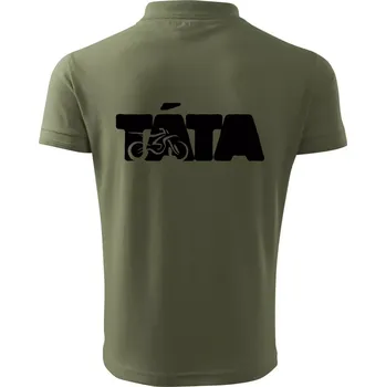 Pánská košile Táta nápis - motorka enduro - Polokošile pánská Pique Polo 203 - 4XL ( Khaki )