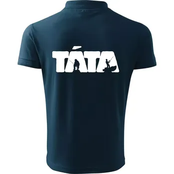 Pánská košile Táta nápis - rybář - Polokošile pánská Pique Polo 203 - 5XL ( Námořní modrá (téměř černá) )