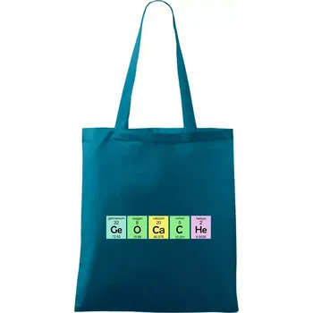 Geocache - periodická tabulka - Taška bavlněná - 42 x 38 cm ( Petrolejová )