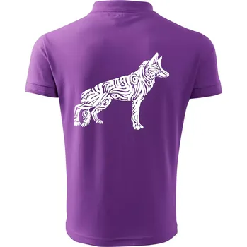Pánská košile Německý ovčák - tattoo - Polokošile pánská Pique Polo 203 - 4XL ( Fialová )