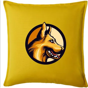 Polštář Německý ovčák - v kruhu - Polštář 50x50 - 50x50 - Pouze potah ( Žlutá )
