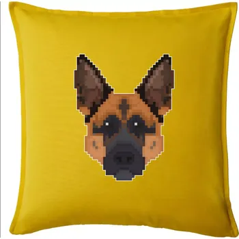 Polštář Německý ovčák - Rozkostičkovaný - Polštář 50x50 - 50x50 - Pouze potah ( Žlutá )