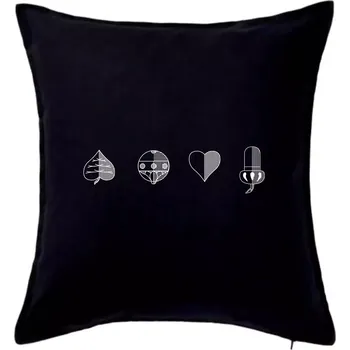 Polštář Prší - barvy hracích karet - Polštář 50x50 - 50x50 - Pouze potah ( Černá )