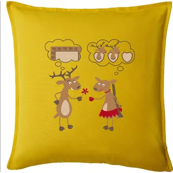 Polštář Sobí láska (Hana-creative) - Polštář 50x50 - 50x50 - Pouze potah ( Žlutá )