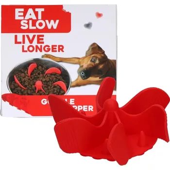lízací podložka Eat Slow Live Longer zpomalovací Spirála do misky červená