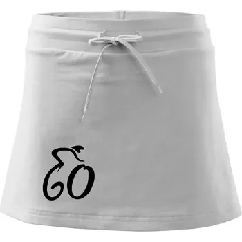 Dámská sukně Cyklista slaví šedesátku (60) - Sportovní sukně - two in one - XL ( Bílá )