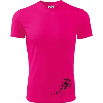 Chlapecké tričko Květina lístky - Dětské triko sportovní (dresovina) - 134 cm/8 let ( Neon Pink )