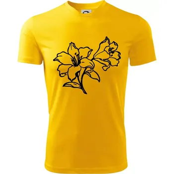 Chlapecké tričko Lilie černobílá - Dětské triko sportovní (dresovina) - 134 cm/8 let ( Žlutá )