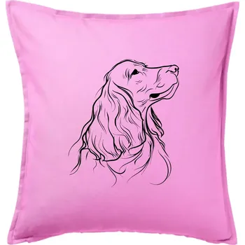 Polštář Anglický kokršpaněl černá kresba - Polštář 50x50 - 50x50 - Pouze potah ( Růžová )