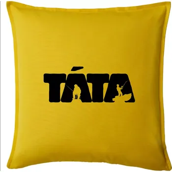 Polštář Táta nápis - rybář - Polštář 50x50 - 50x50 - Pouze potah ( Žlutá )