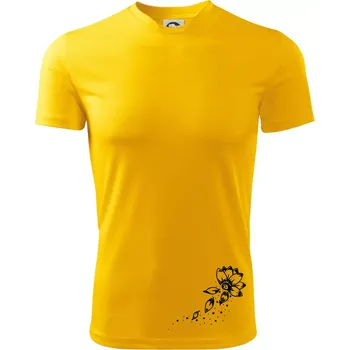 Chlapecké tričko Květina lístky - Dětské triko sportovní (dresovina) - 146 cm/10 let ( Žlutá )