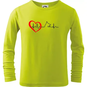Dětská móda Německý ovčák ekg - Triko dětské Long Sleeve - 122 cm/6 let ( Limetková )