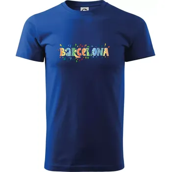 Pánské tričko Barcelona Barevný nápis - Triko extra velké (5-8XL) - 8XL ( Královská modrá )