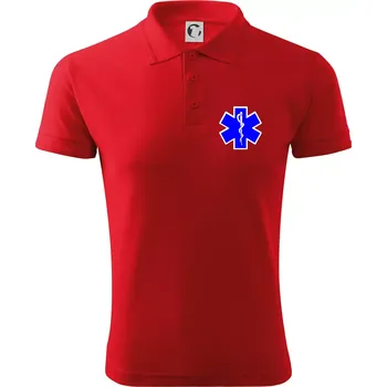 Pánská košile Hvězda samostatná - záchranář / rescue - Polokošile pánská Pique Polo 203 - 5XL ( Červená )