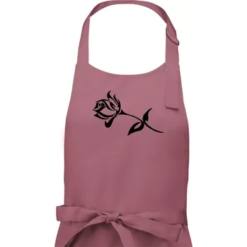 Kuchyňská zástěra Růže obrys - Dámská zástěra na vaření - Univerzální velikost ( Starorůžová )