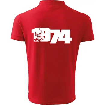 Pánská košile Husákovo dítě - 1974 - Polokošile pánská Pique Polo 203 - XL ( Červená )
