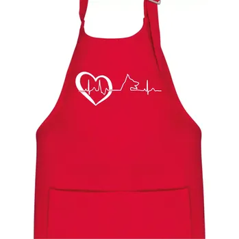 Kuchyňská zástěra Německý ovčák ekg - Dětská zástěra na vaření - Univerzální velikost ( Červená )