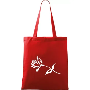 Nákupní taška Růže obrys - Taška bavlněná - 42 x 38 cm ( Červená )