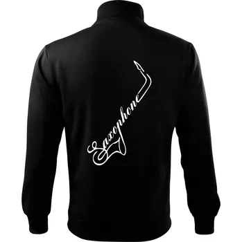 Pánská mikina Saxophone nápis - Mikina bez kapuce Adventure - L ( Černá )