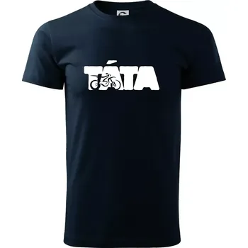 Táta nápis - motorka enduro - Triko extra velké (5-8XL) - 6XL ( Námořní modrá (velmi tmavá - téměř černá) )