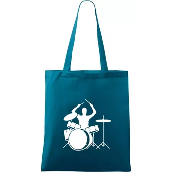 Bicí bubeník - Taška bavlněná - 42 x 38 cm ( Petrolejová )