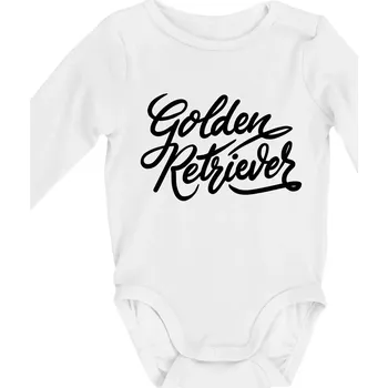 Kojenecký body Golden retriever - nápis okrasný - Body kojenecké s dlouhým rukávem - Dlouhý r. do 3 měs ( Bílá )