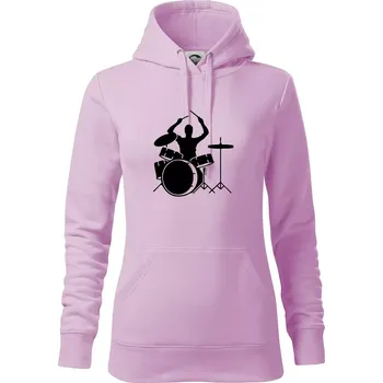 Dámská mikina Bicí bubeník - Mikina dámská Cape s kapucí - S ( Orchid )